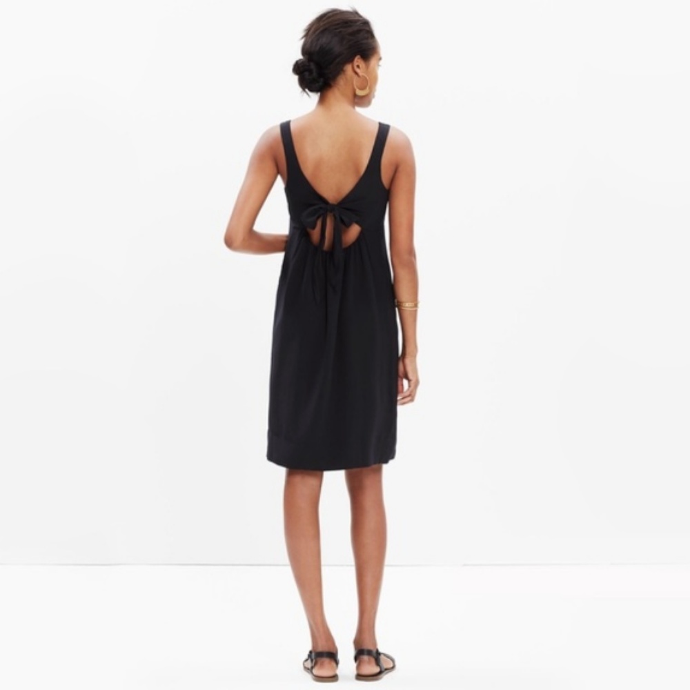 Madewell Silk Lookout Bow-back Dress